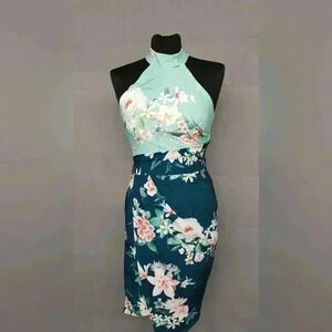 Asymmetrical Floral Sheath Dress in Multicolored